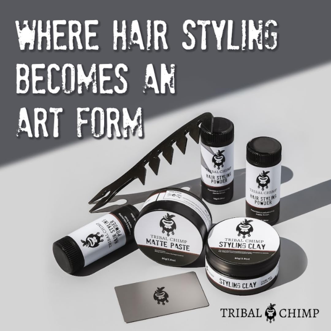 Tribal Chimp Hair Styling Powder, All-day Invisible Hold Hair Volumizer and Texture Powder for Men and Women, Styling Powder with Matte Finish - 3-Piece Set, 10g