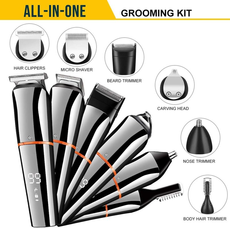 SURKER Beard Trimmer - 6-in-1 Cordless Precision Grooming Kit for Men | Waterproof & USB Rechargeable