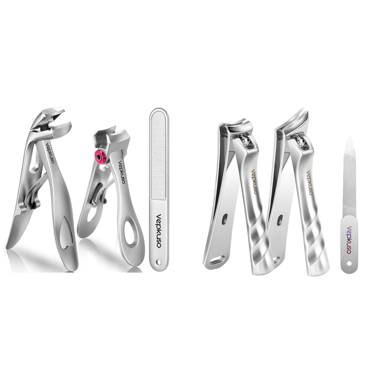 Nail Clippers for Seniors, Wide Jaw Fingernail Clippers and Angled Head Toenail Clippers for Thick Nail, Professional German Nail Clippers for Men, Women&Pregnant