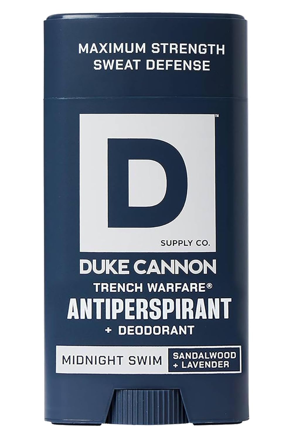 Duke Cannon Midnight Swim Antiperspirant Deodorant for Men – Trench Warfare® – Sandalwood + Lavender Scent – Aluminum-Based Sweat Protection – 3 oz – Long-Lasting & Skin-Soothing