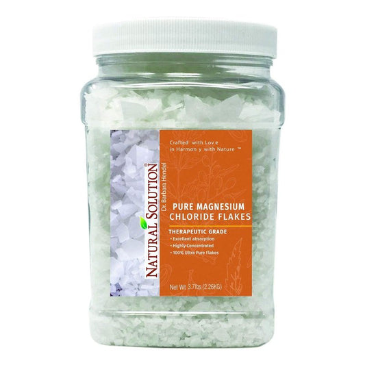 Natural Solution Magnesium Chloride Flakes 3.7 lbs | Pure Magnesium Bath Soak for Muscle Recovery, Stress Relief, and Relaxation | Therapeutic Grade Soaking Salt for Sore Muscles
