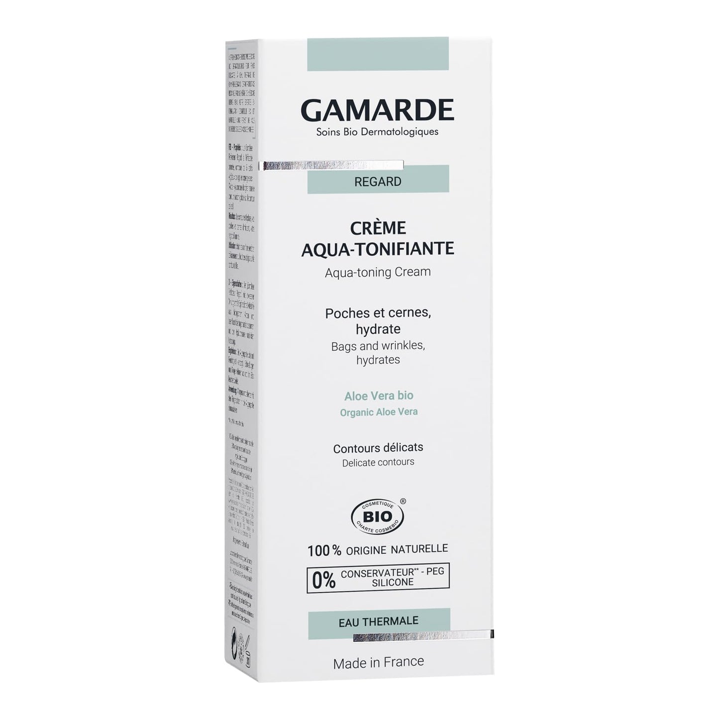 Gamarde Aqua-Tonifying Cream - Anti Aging Eye Cream Reduces Puffiness and Dark Circles - Hyaluronic Acid and Aloe Vera Restores Hydration - 0.7 oz