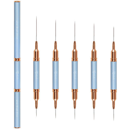 Nail Art Brushes, Double-Ended 10PCS Head Long Nail Art Liner Brushes Nail Design Brushes for Long Lines,Tiny Details,Fine Drawing Nail Brushes for Nail Art,Sizes 5/7/9/10/11/15/20/22/25/30