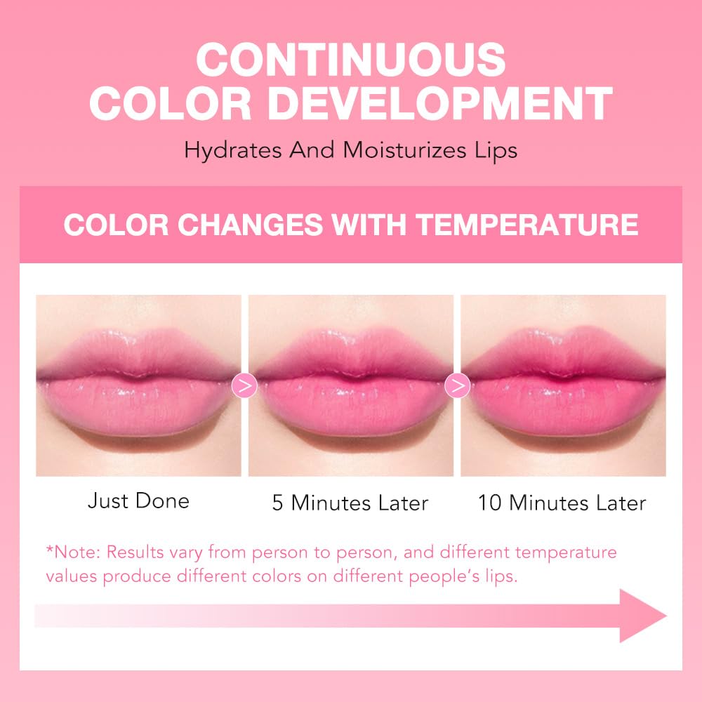 BINGBRUSH Color Changing Lipstick Set - 8PCS Moisturizing & Waterproof Lip Tint | Hydrating Fruit Flavor for Women