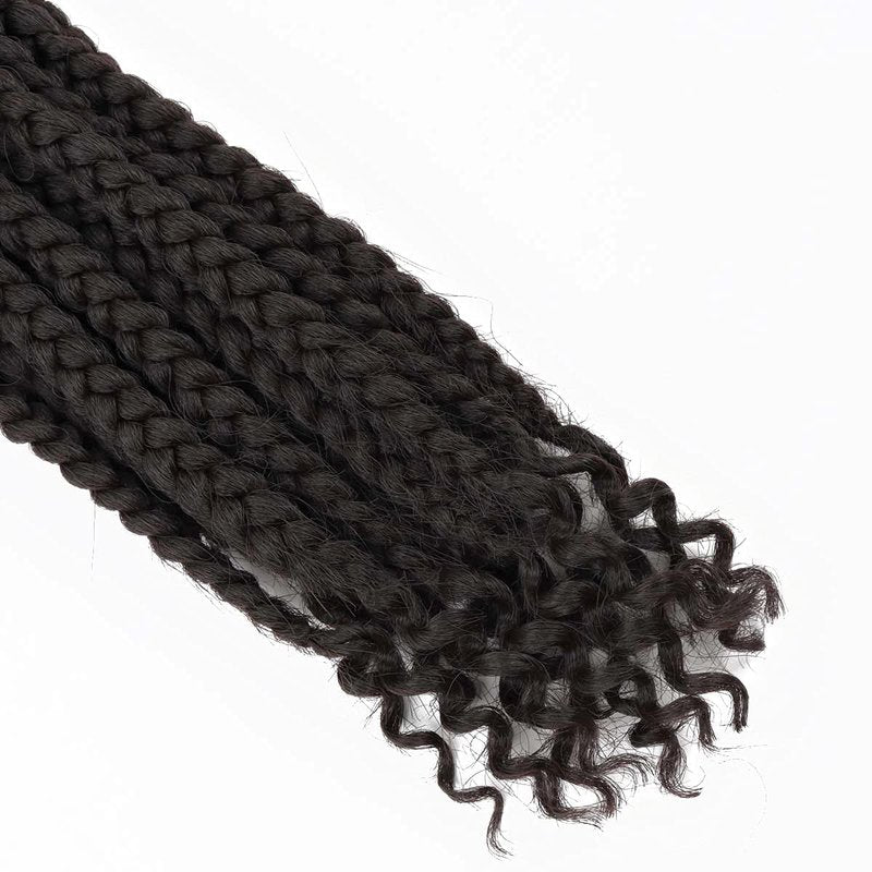 6 Packs Crochet Box Braids Curly Ends 12 Inch Bohemian Box Braids Crochet Hair for Black Women (4#, 12 Inch)