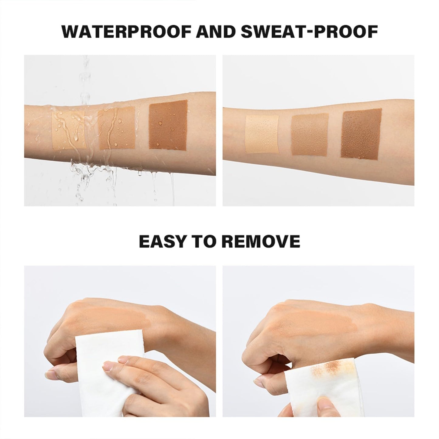 Legs Makeup Waterproof with Brush - No Transfer Body Concealer for Varicose Veins Appearance, Tattoo & Scar Cover Up for All Skin Tones, Waterproof, Medium + Bronze