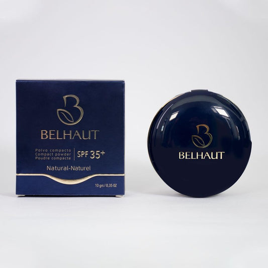 Belhaut - Sunscreen Pressed Powder Foundation SPF 35+, Matte Soft Focus – Lightweight, Natural Look for All Skin Types – Face Makeup Foundation for Easy to Apply (Natural, Normal)