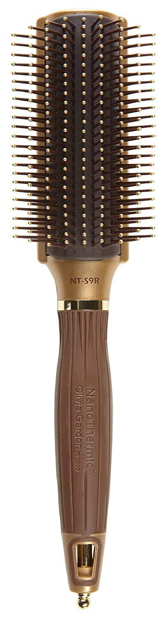 Olivia Garden Ceramic + Ion NanoThermic Styler Hair Brush - Daily Styling for All Hair Types - With Retractable Sectioning Pick, Styling