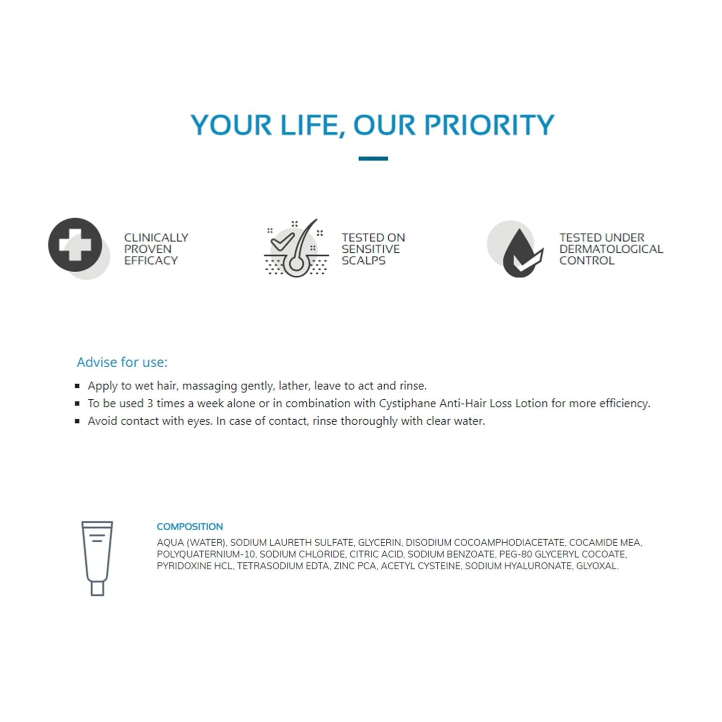 Cystiphane Hair Loss Shampoo 200ml by Biorga