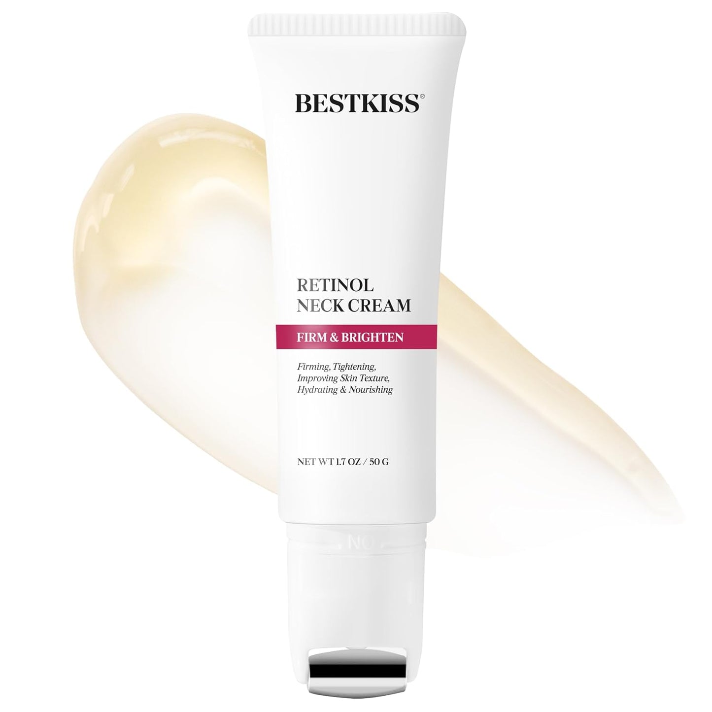 Retinol Neck Firming Cream - Hydrating & Lifting with Cooling Roller Applicator | Niacinamide & Hyaluronic Acid, 1.7 oz
