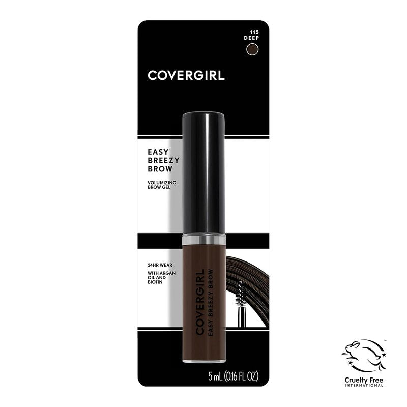 COVERGIRL Easy Breezy Brow Volumizing Gel - 24-Hour Hold, Argan Oil & Biotin Infused | Cruelty-Free