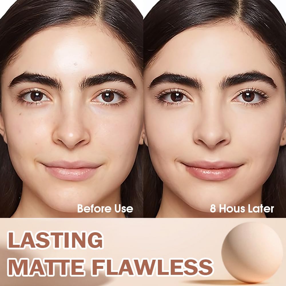 evpct Oil Control Pressed Face Powder Compact for Women, Translucent Setting Powder Makeup Foundation for Women, Waterproof Long Lasting Lightweight, polvo compacto de maquillaje, 220 Sand