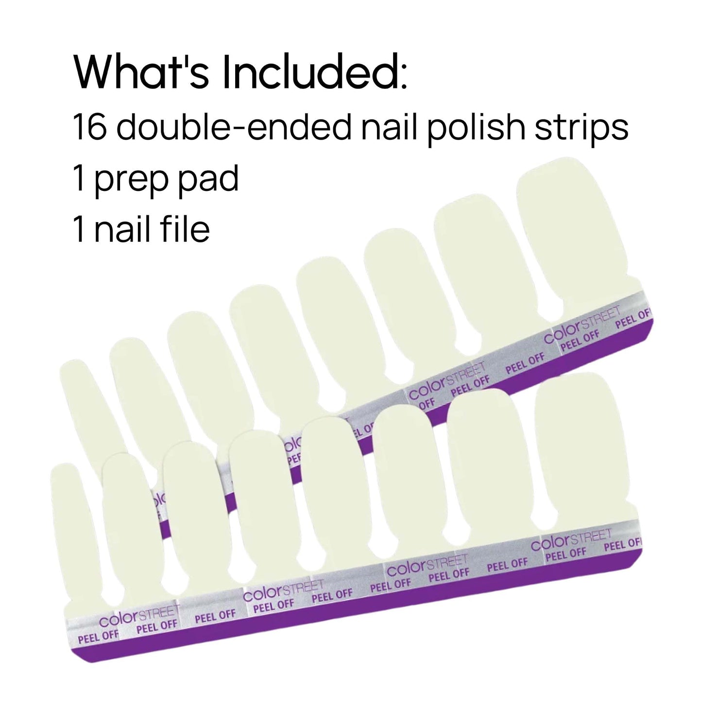 Color Street Glow Getter Nail Strips - Glow-in-the-Dark Nail Polish with Crème Finish, Fun Nighttime Manicure, 16 Double-Ended Real Nail Polish Strips
