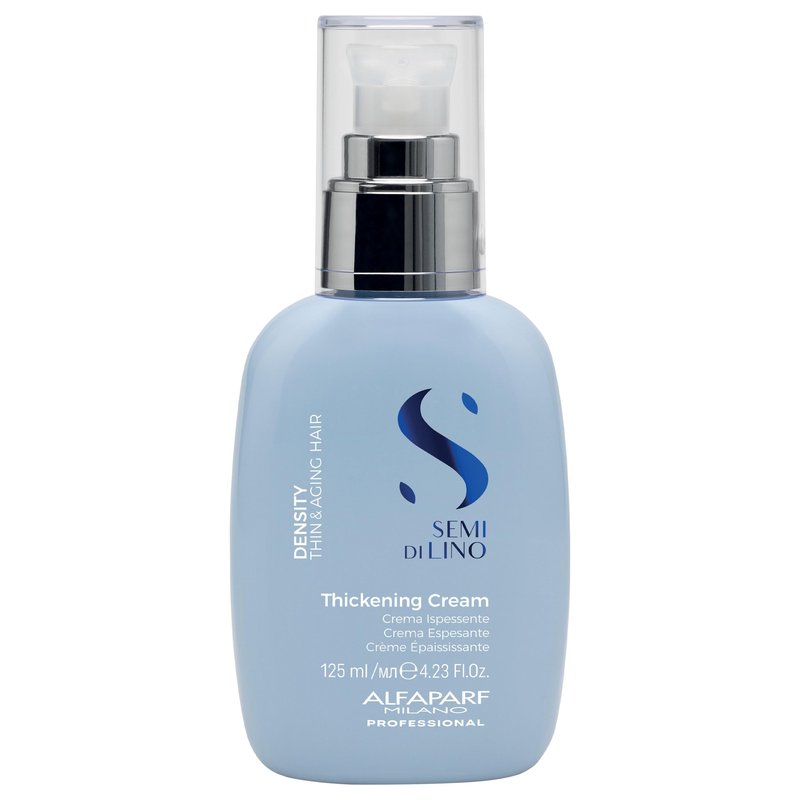 Alfaparf Milano Semi di Lino Density Thickening Cream for Thin Hair - Thermal Protection - Builds Body, Plumps Hair - Volumizing Hair Product – Revitalized, Youthful, Thicker Hair - Vegan (4.23 Oz)
