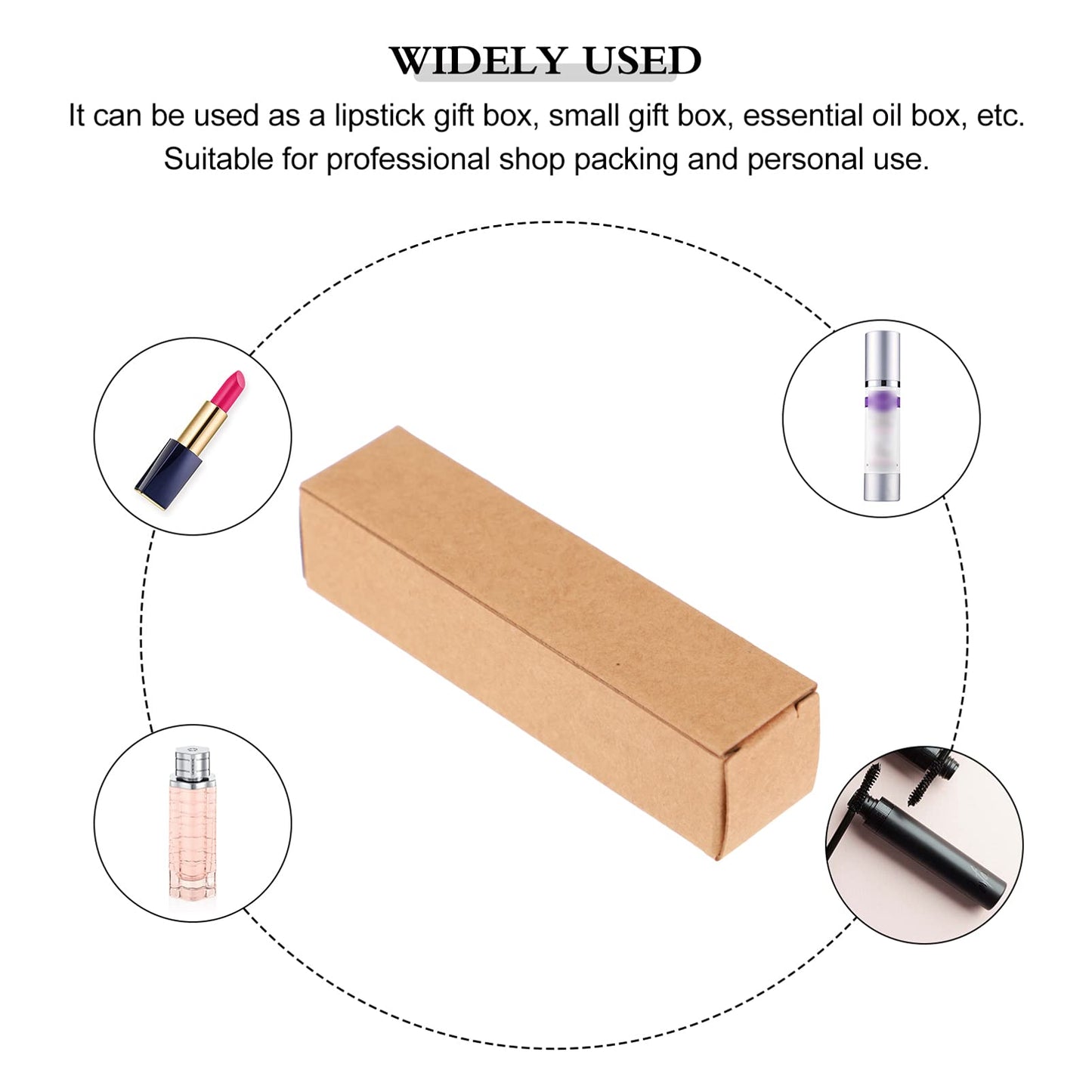 EXCEART Kraft Paper Lipstick Packaging Boxes 50 Pieces 3.3 X 0.8 X 0.8 Inch Durable Small Gift Boxes for Lipstick Lip Balm Lip Gloss Storage