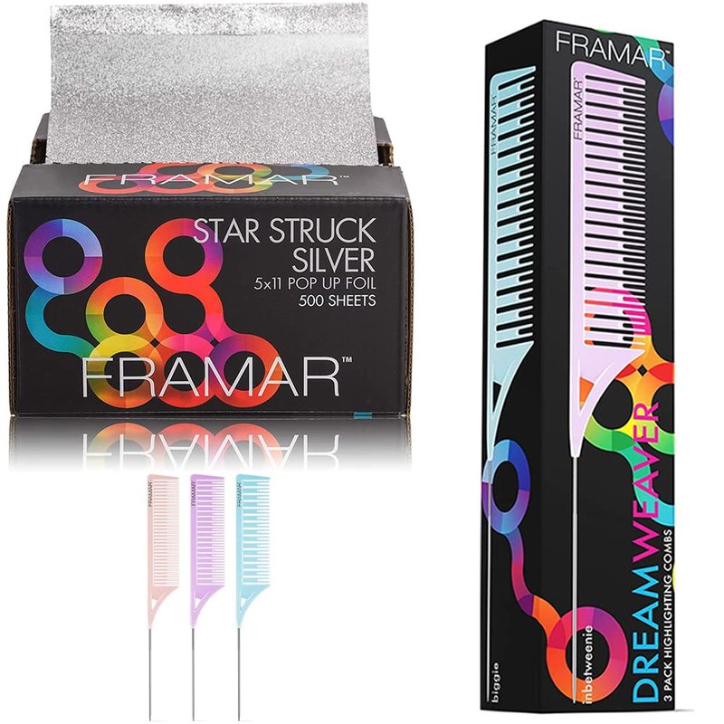 Framar Star Struck Silver Hair Foil | Dreamweaver Highlight Comb Set for Easy Coloring