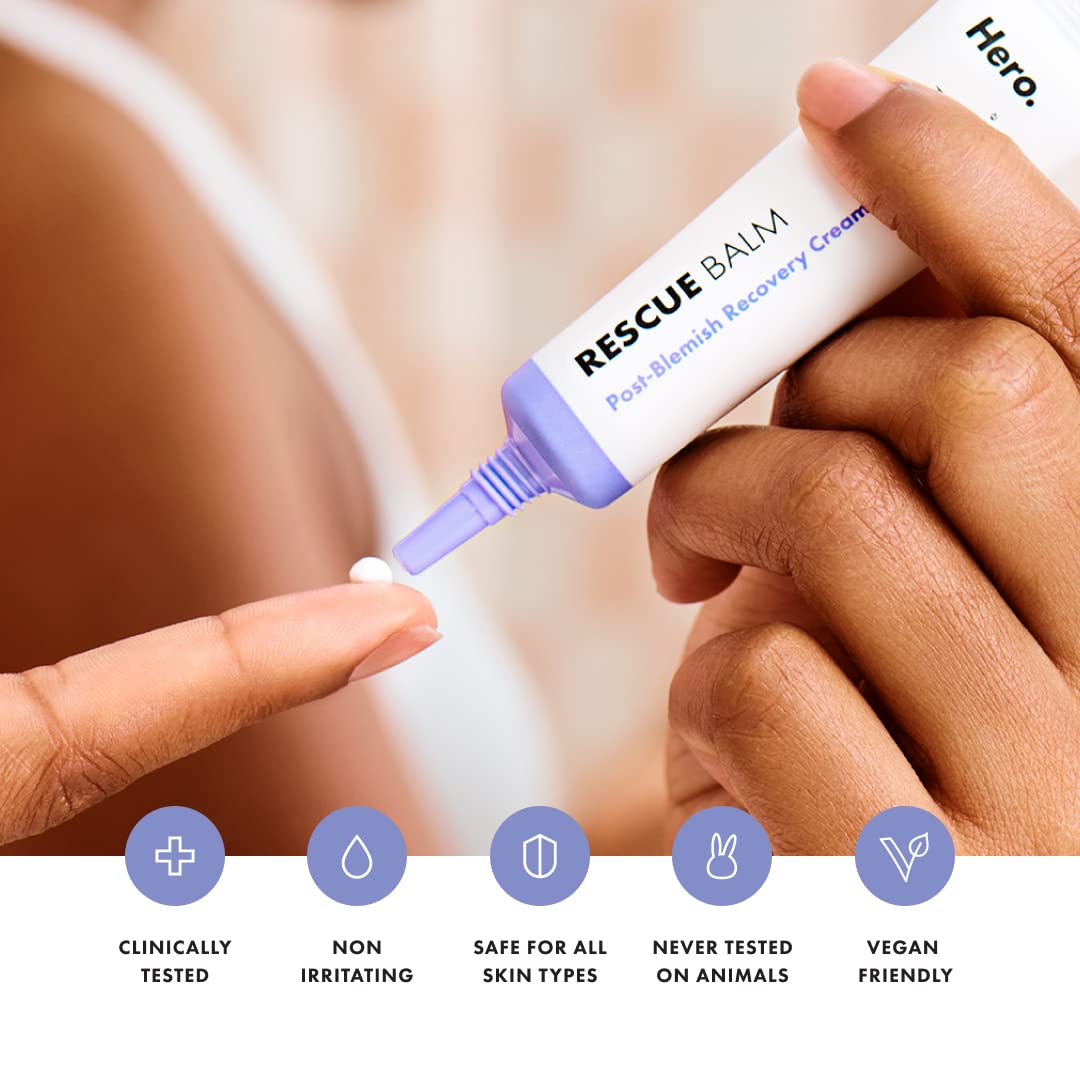 Rescue Balm Post-Blemish Recovery Cream from Hero Cosmetics - Intensive Nourishing and Calming for Dry, Red-Looking Skin After a Blemish - Dermatologist Tested and Vegan-Friendly