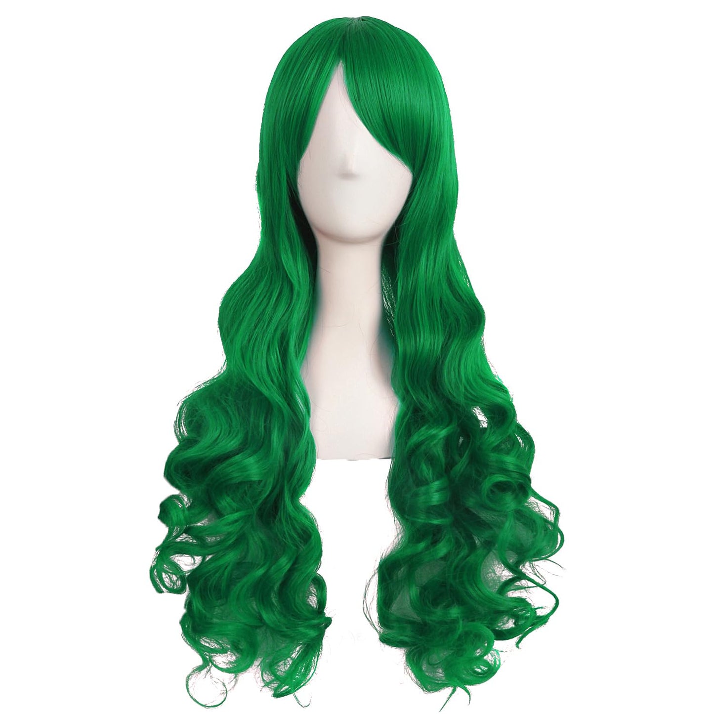 MapofBeauty 28-Inch Grass Green Lolita Curly Ponytail Cosplay Wig - Clip-On Style