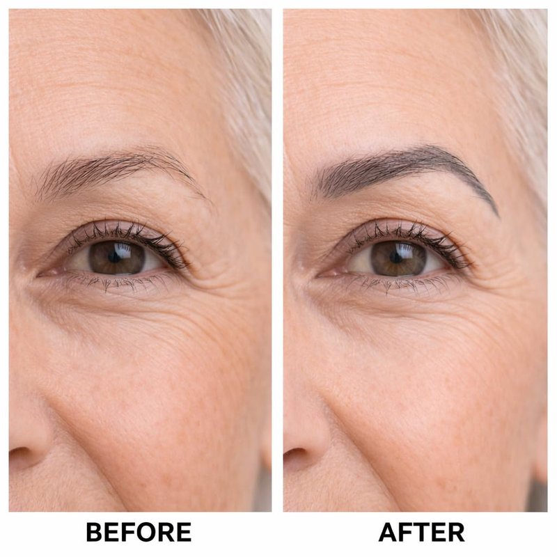 Grey Eyebrow Pencil for Older Women, Natural Brow Pencil for Grey Hair, Ultra-Fine Hair Stroke Eyebrow Pencil with Spoolie, Waterproof & Long-Lasting, No Harsh Dark Look, YES.EYE DO