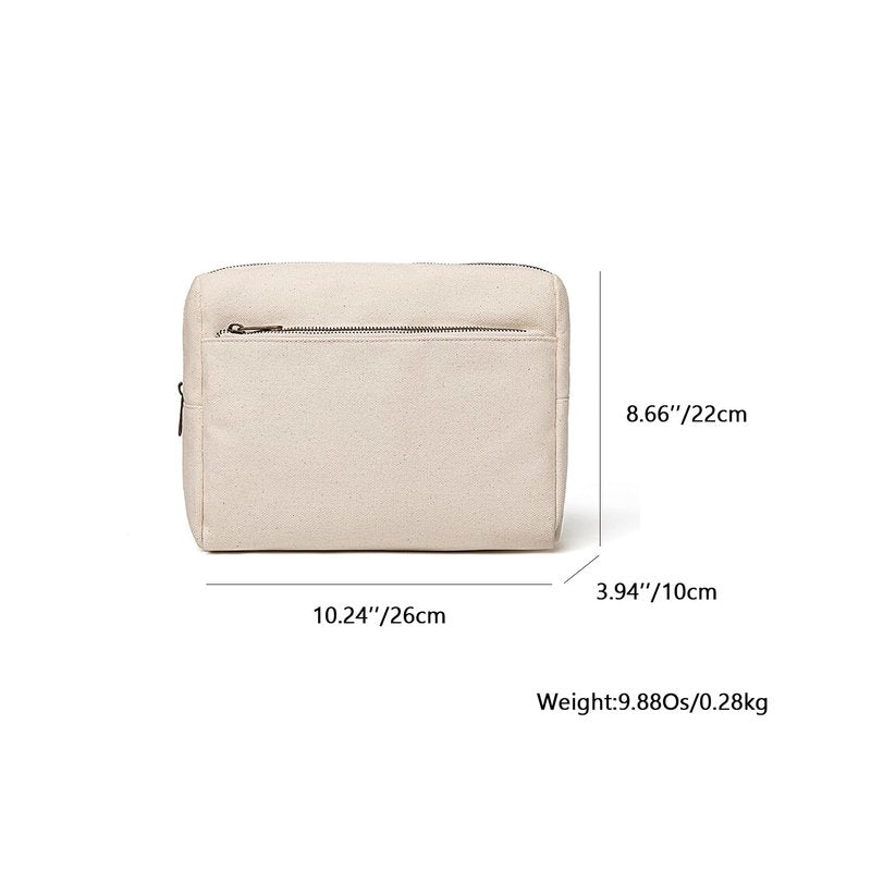 YONBEN Cosmetic Bag Makeup Bag Organizer with Multi-pocket Compartments Lightweight Travel Toiletry Bag for Women Interior and Exterior with Zippered Pockets (Beige)