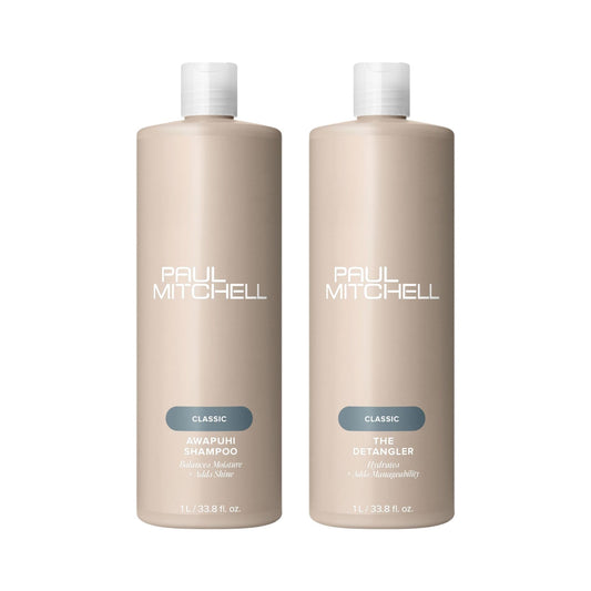 Paul Mitchell Awapuhi Shampoo and The Detangler Liter Duo Set