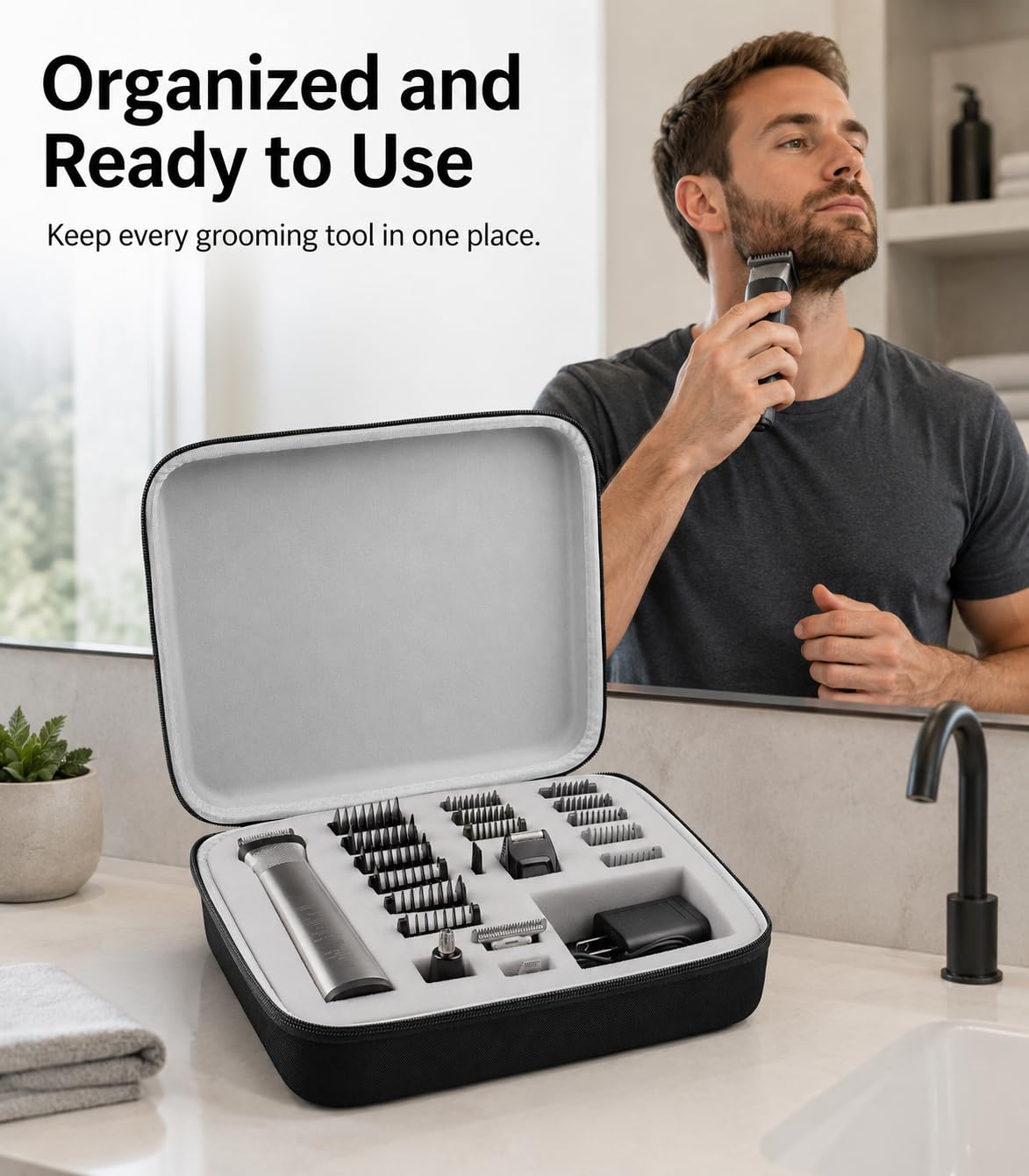 Case Compatible with Philips for Norelco Multigroom Series 7000 5000 Men's Grooming Kit with Trimmer MG7750/49 MG7910/49 MG9510/60. Storage Holder for Attachment Trimmer & Accessories (Box Only)