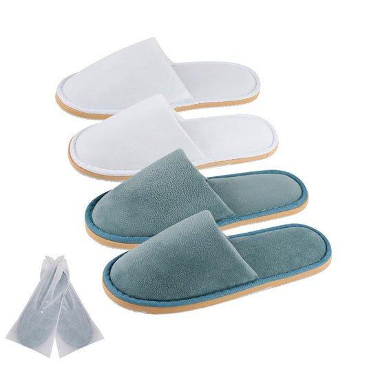 BoxSkivra Spa Slippers, Indoor Slippers, Disposable Slippers for Guests, Washable & Non-Slip Reusable, Women, Men, House, Bedroom, Hotel, Travel, Wedding, Thick Soft, 2-6 Pairs