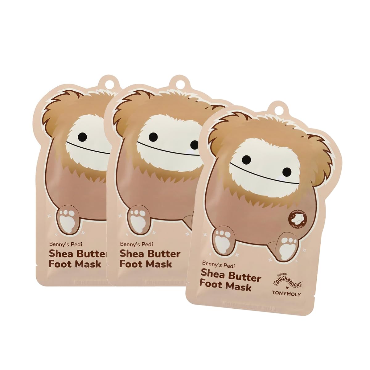 TONYMOLY Shea Butter Foot Mask Set of 3 - Hydrating Pedi Treatment for Dry, Cracked Heels | Nourishing Self-Care Gift