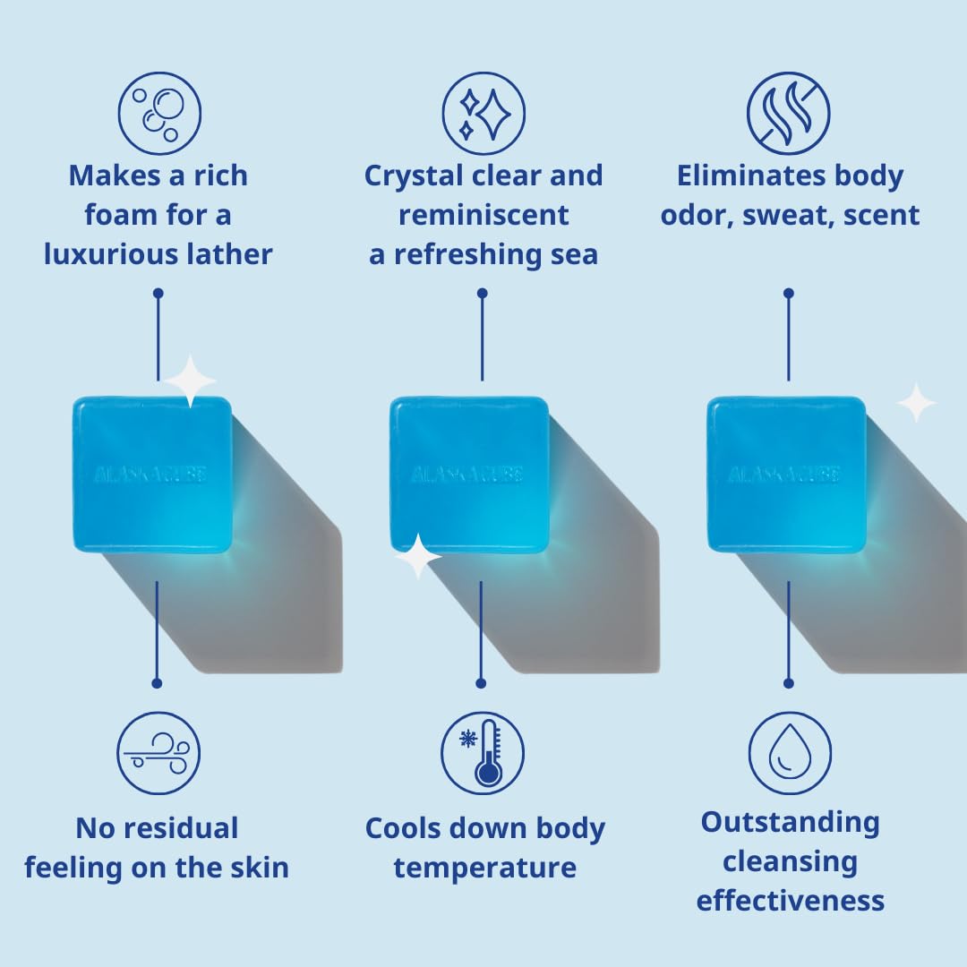Alaskacube Luxury Shower Bar (Pack of 4) Perfumed Body Soap with Long-Lasting Fragrance Softens & Hydrates Skin Long Lasting Scent Rich Foam Bundle Value Set Body Wash Shampoo Deodorant