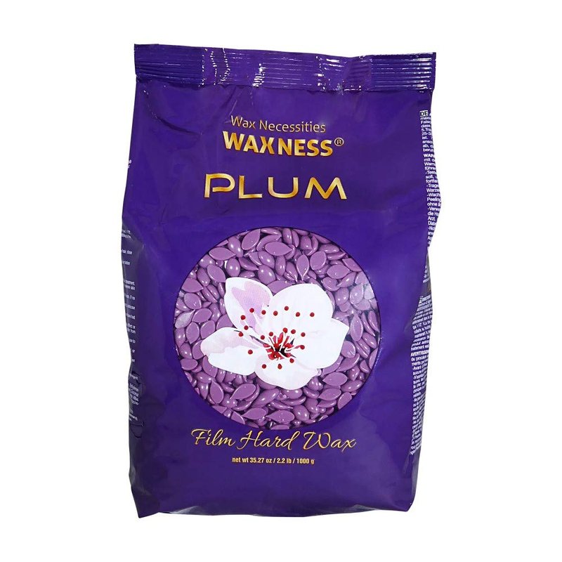 Film Hard Wax Beads - Stripless Professional Plum Scented Wax for Face & Body | 2.2 lb (1 kg) - Smooth Application, Made in Italy