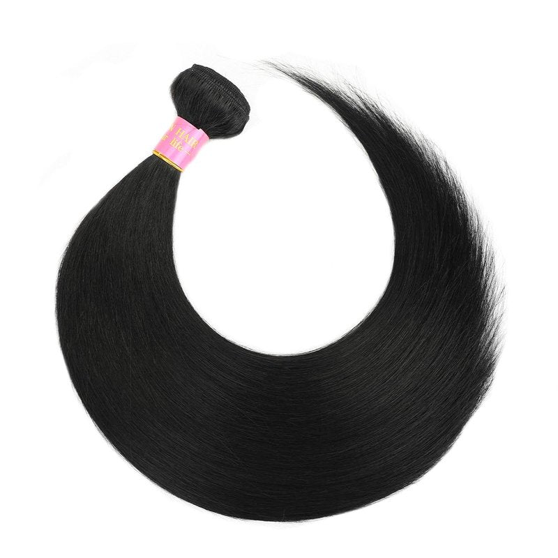 18 Inch One Bundle Human Hair Straight Bundles Human Hair 100% Unprocessed Brazilian Virgin Human Hair Bundles Natural Black