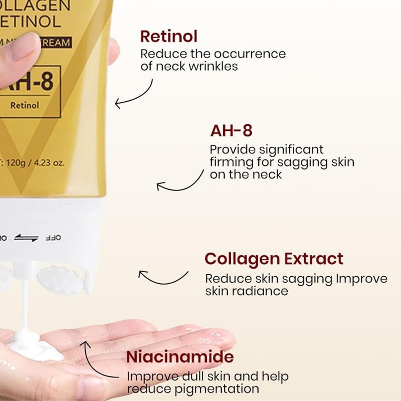 Firming Neck Cream & Electric Eye Massage Cream Bundle - Tightening & Revitalizing Skincare Set for Smooth Fine Lines | 2-Piece