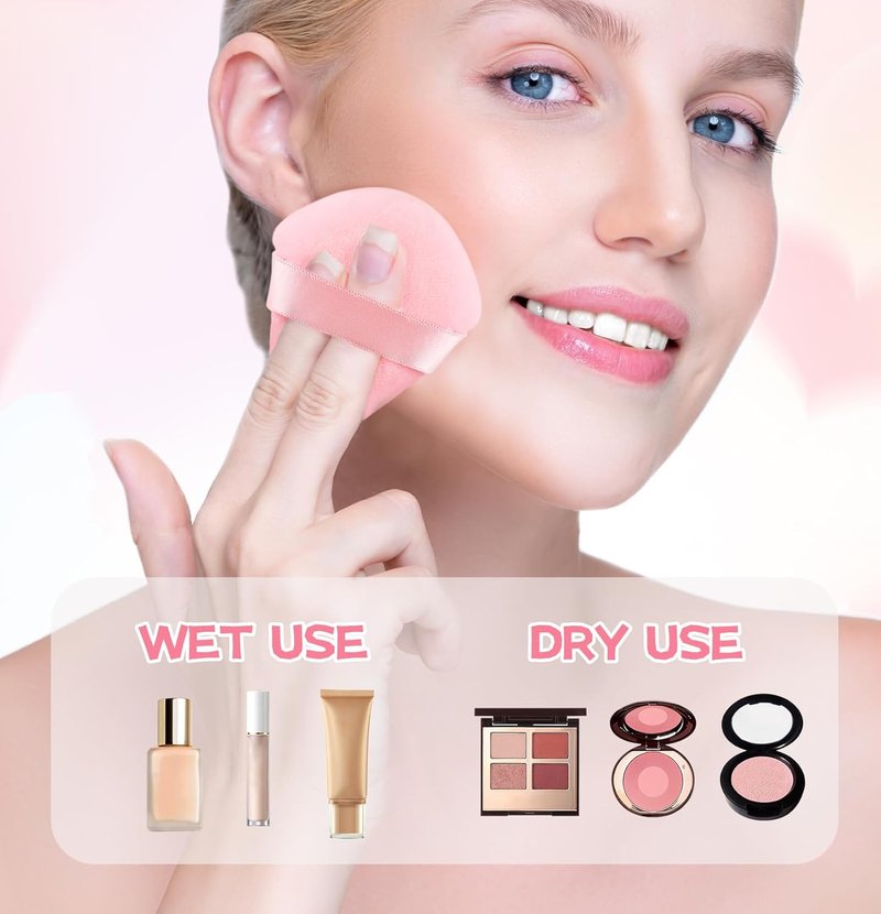 Triangle Makeup Puff Set - Soft Velour Foundation Blenders | 8 Pieces for Flawless Application