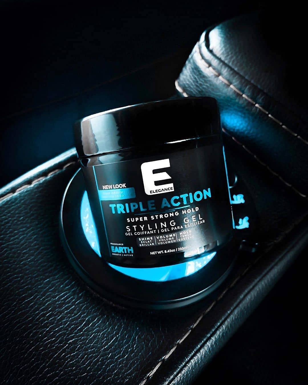 E Elegance Earth Fragrance Triple Action Hair Gel for Men And Women - Super Strong Hold, Extreme Volume, And Long Lasting Shine - Flake Free And Refreshing Fragrance - All Hair Types, 8.45oz