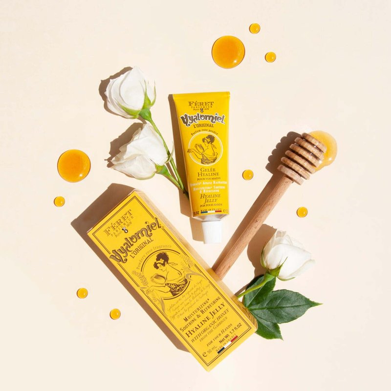 Feret Parfumeur Le Hyalomiel Gel Moisturizer – Rose Poudré – Hydrating Skincare with Organic Honey – Soothing Gel for Dry, Cracked Hands, Feet & Skin – Made in France – 50ml / 1.7oz