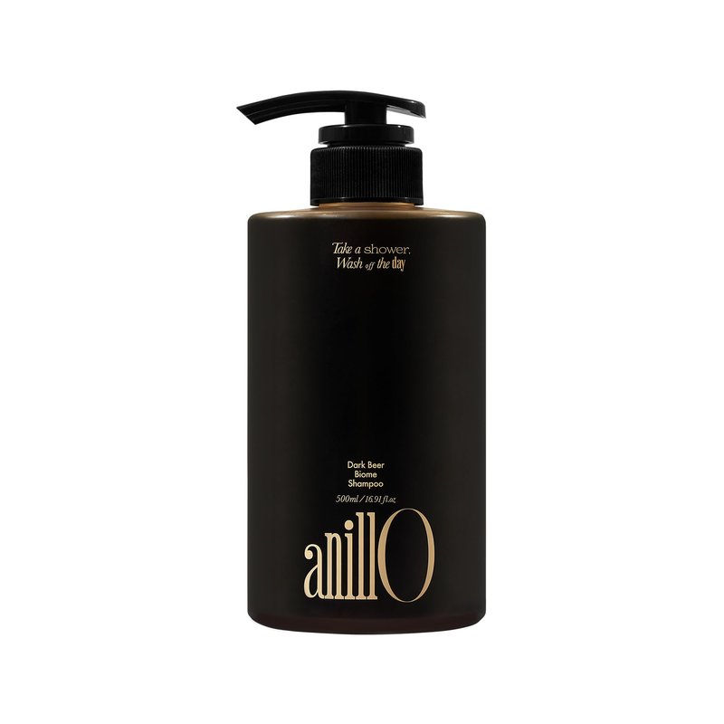 ANILLO Dark Beer Biome Shampoo - Vegan Thicker Hair & Sclap Care with Caffeine & Green Mint Complex for Volumizing Hair- Deep Cleansing, Oil Control & Cooling Effect, Sulfate-Free 500 ml / 16.9 fl oz