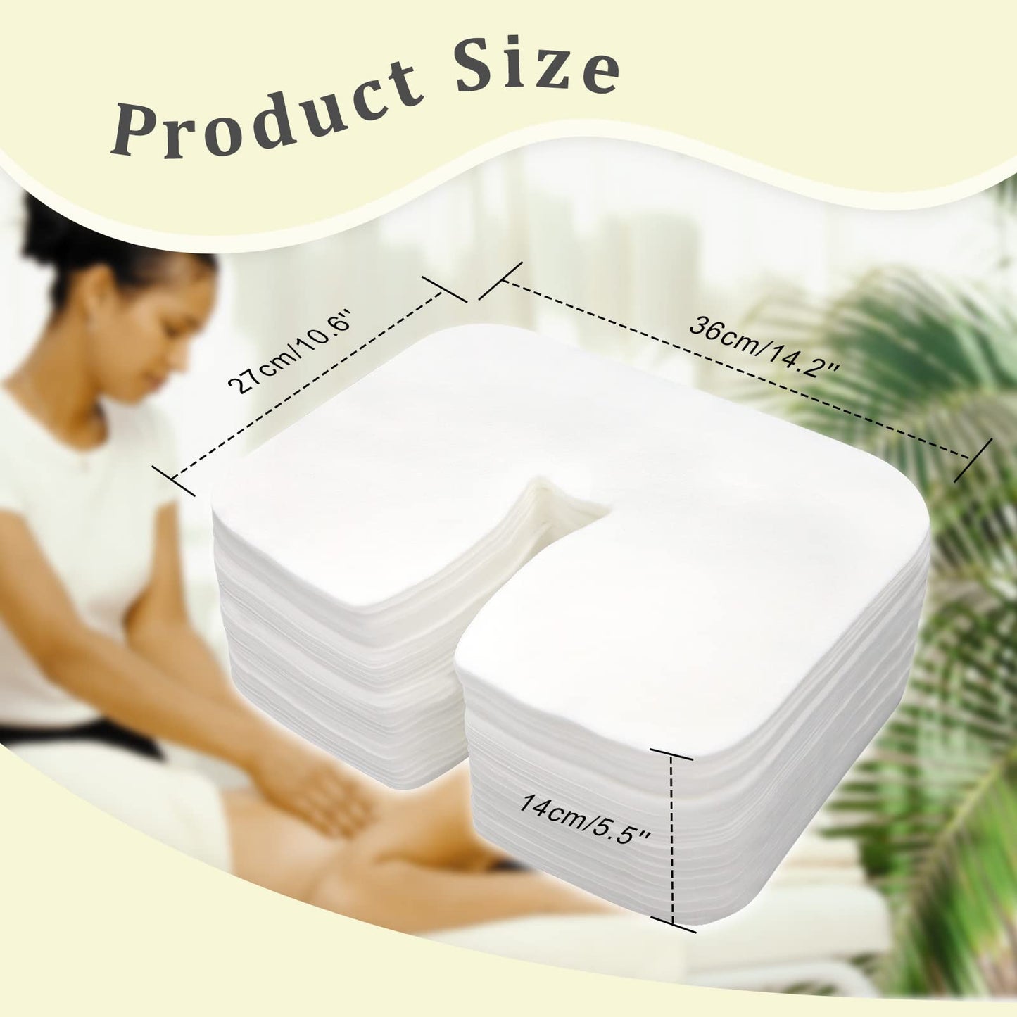 rngwaper 200 Count Disposable Massage Face Cradle Covers Non-Sticking Massage Face Covers Ultra-Soft, Medical-Grade, Fitted Disposable Headrest Covers for Massage Table 14.2" x 10.6"