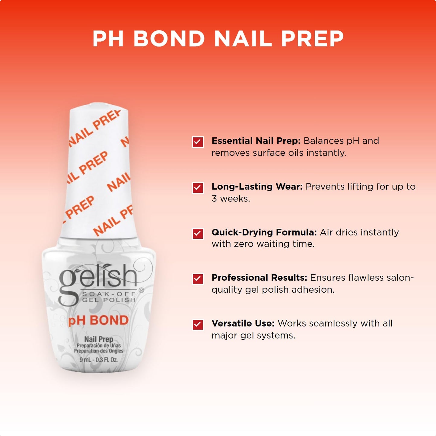 Gelish MINI pH Bond Gel Nail Polish Dehydrator & Prep Primer, 0.3 fl oz