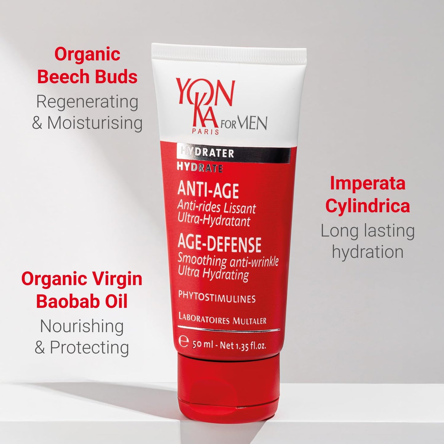Yon-Ka Mens Age Defense Moisturizer | Anti-Aging Daily Face Lotion for Dry and Mature Skin | Prevent Wrinkles with Nutrient Rich Creme | 1.69 fl oz