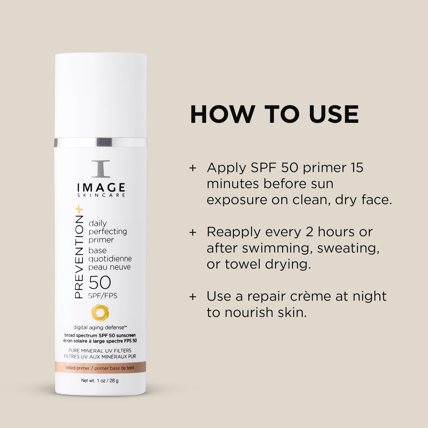 IMAGE Skincare, PREVENTION+ Daily Perfecting Primer SPF 50, 1 oz