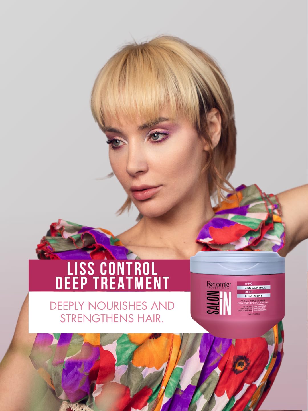 Salon In by Recamier | Liss Control Deep Treatment Mask | Frizz Control Hair Care | 10.58 oz / 300 g