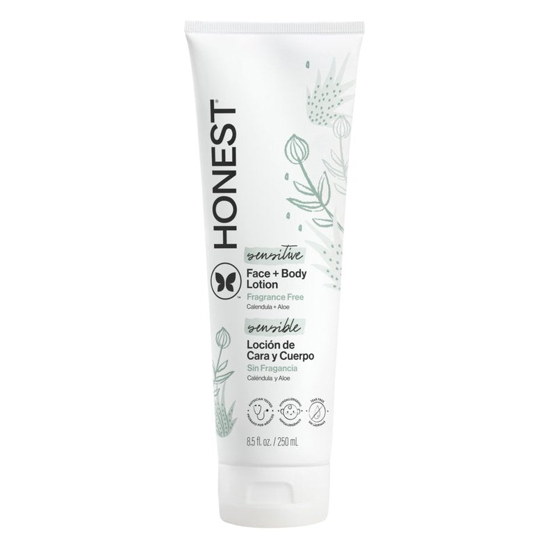 The Honest Company Hydrating Face and Body Lotion, Fast Absorbing, Naturally Derived, Hypoallergenic, Fragrance-Free, Sensitive, 8.5 fl oz