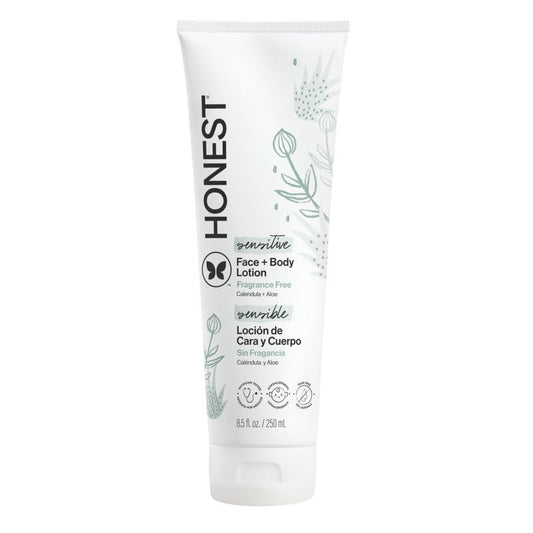 The Honest Company Hydrating Face and Body Lotion, Fast Absorbing, Naturally Derived, Hypoallergenic, Fragrance-Free, Sensitive, 8.5 fl oz