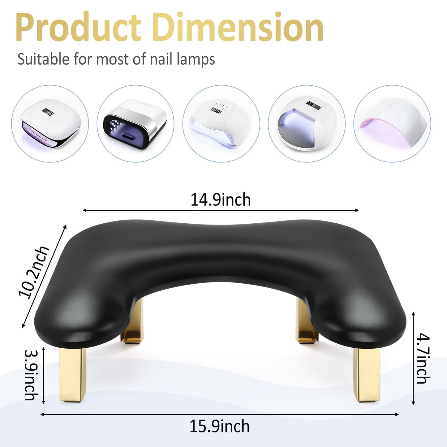 Nail Arm Rest, Foldable Arm Rest for Nails Tech, PU Leather Manicure Arm Rest, U Shaped Hand Rest for Nails tech, Manicure Hand Rests for Foot Hand Rest, Pink
