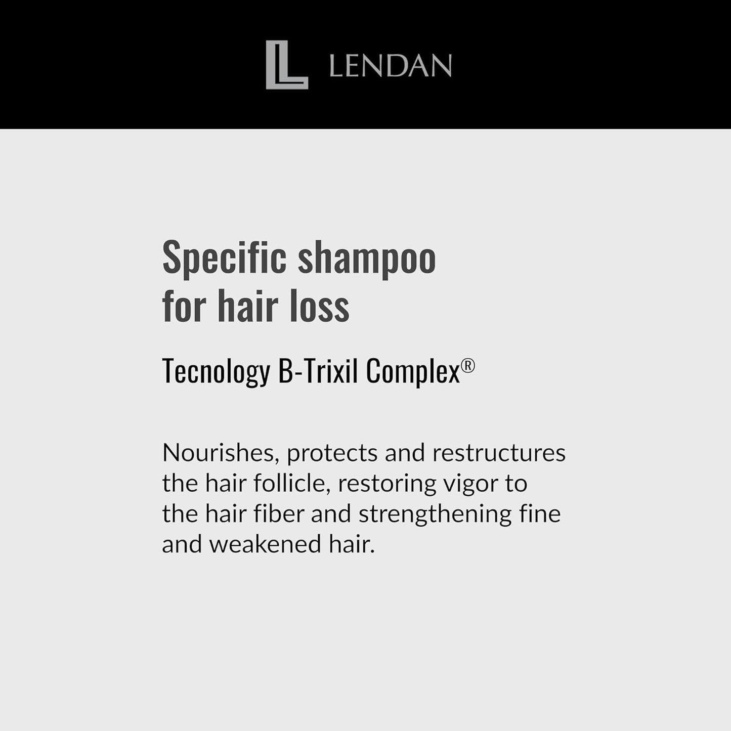 Lendan Gentle Specific Shampoo | Pilosome Stimul B-Trixil Complex for Thin Hair - 1000 ml - Soft & Silky Finish