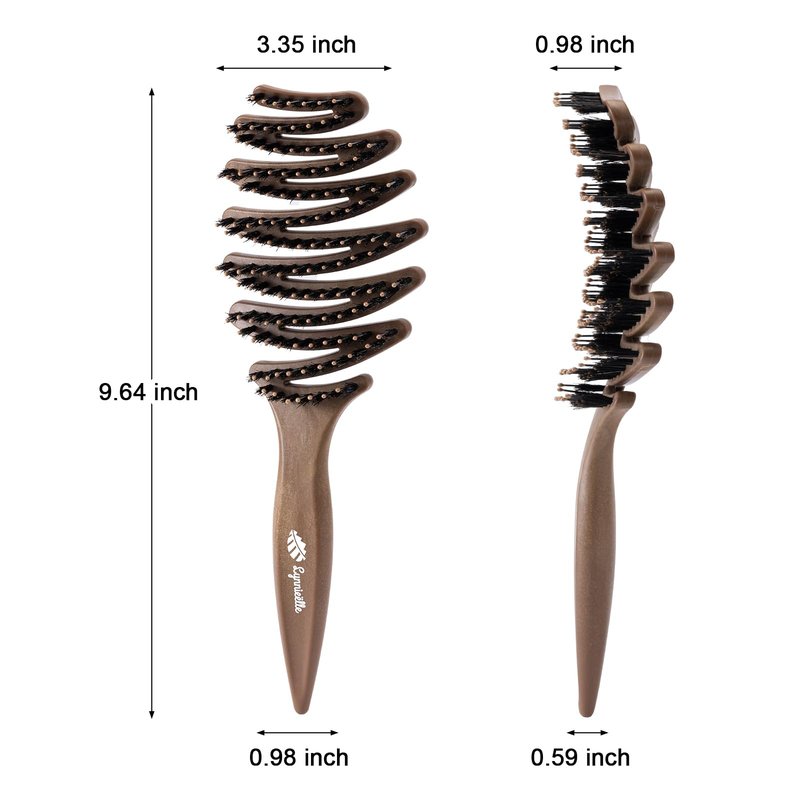 Lynnieëlle Boar Bristle Hair Brush for Fine Hair - Ultimate Smoothing Vented Detangler Wet Brush for Women, Gentle Scalp Massage, A Great Gift