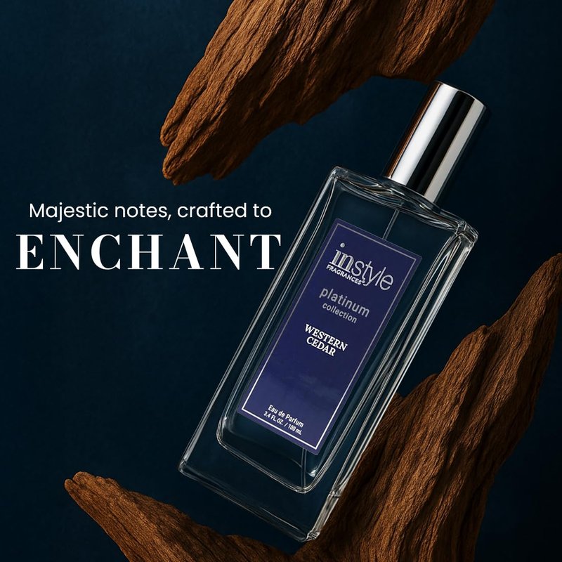 Instyle Fragrances Platinum Collection Western Cedar, Inspired by L.e Labo’s Sa.ntal 33, Premium Unisex Eau de Parfum, CLEAN, Vegan, Paraben-Free, Never Tested on Animals, 3.4 Fluid Ounces
