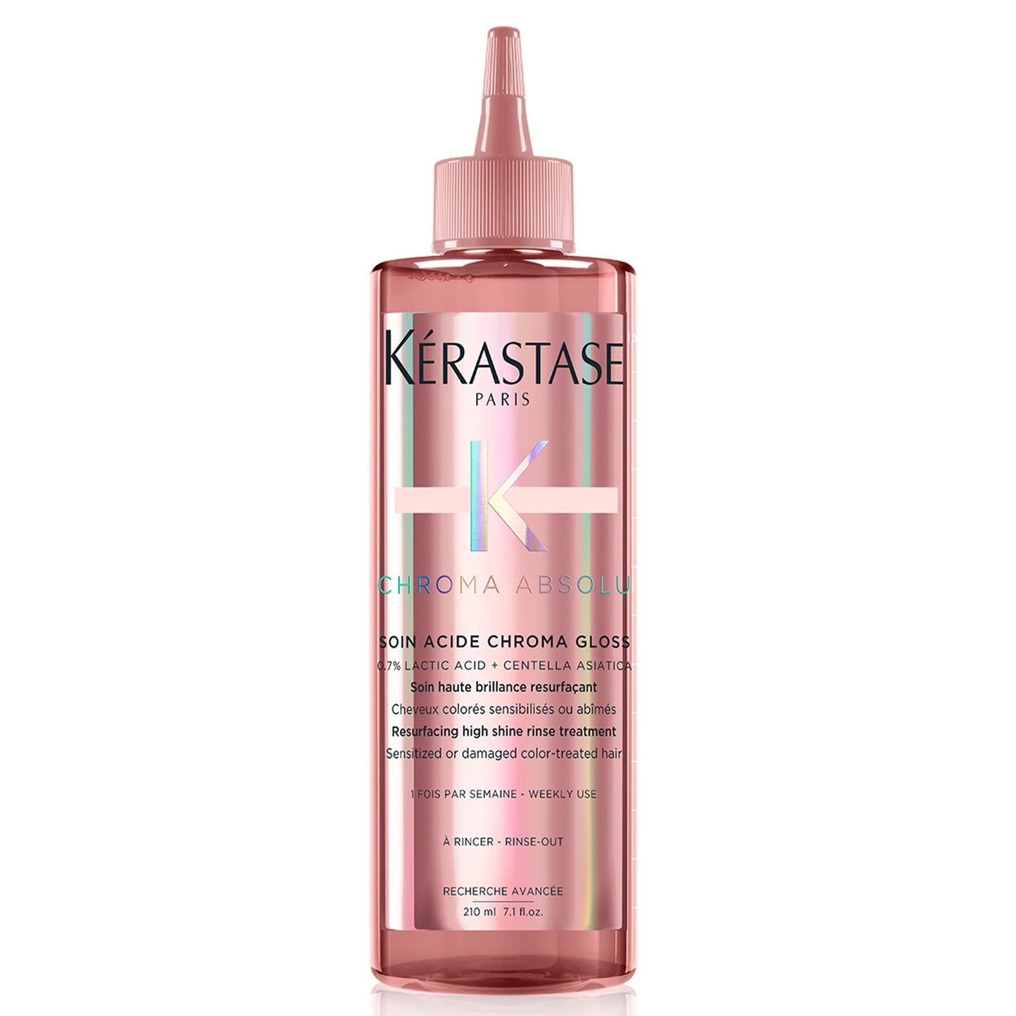 KÉRASTASE Chroma Absolute Chroma Hair Gloss, High Shine Treatment for Damaged Color-Treated Hair, Strengthens and Adds Shine, Lightweight formula with Lactic Acid, Soin Acide, 7.1 Fl Oz
