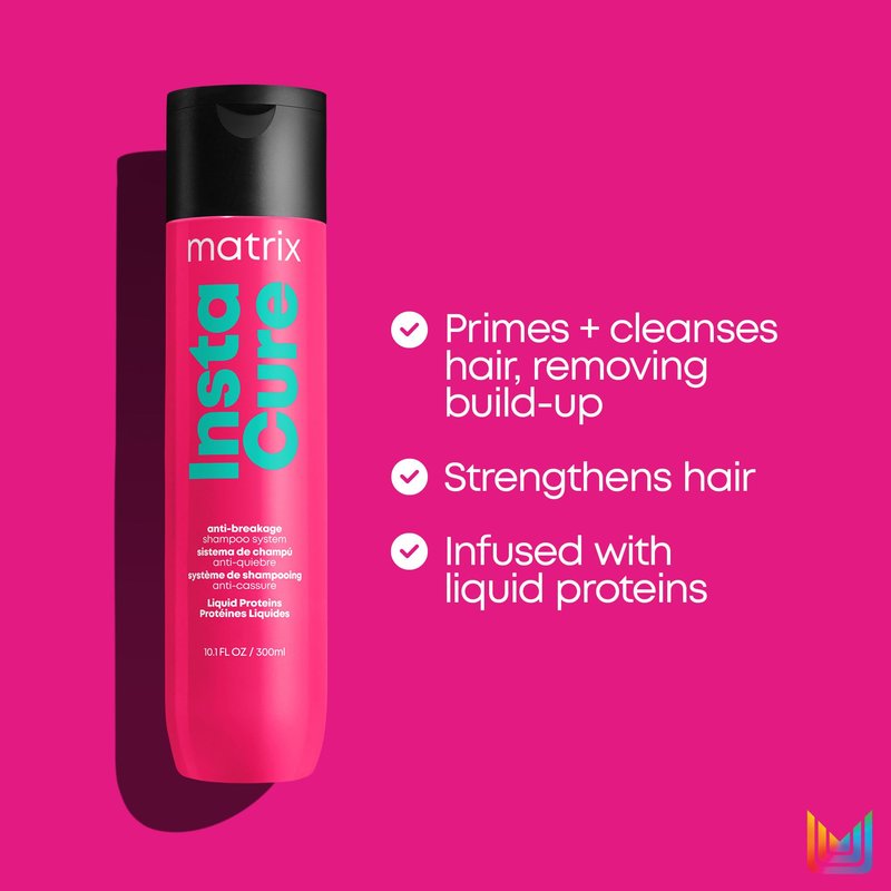 Matrix Instacure Anti-Breakage Shampoo | Repairs, Balances & Strengthens Hair | Reduces & Prevents Breakage & Frizz | For Dry, Damaged & Brittle Hair | Packaging May Vary | 10.1 Fl. Oz. | Vegan