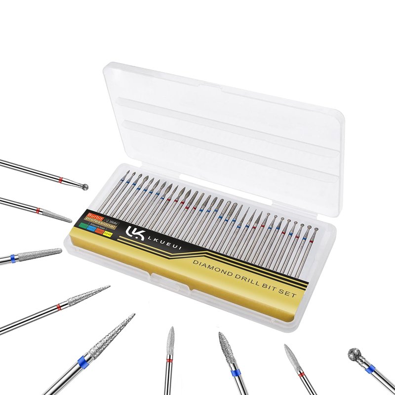 Nail Drill Bits, Diamond Cuticle Drill Bits for Electric Nail File, Cuticle Bits, Diamond Manicure Bits, Brocas para Drill Nails, 3/32 inch 30PCS Kit